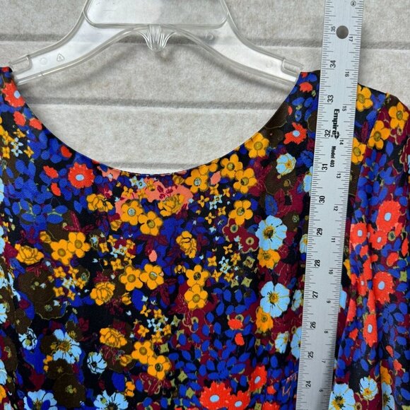 Anthropologie Floral Boho Ruffle Mini Dress Butterfly Sleeves Black Sz 2 - Picture 8 of 13